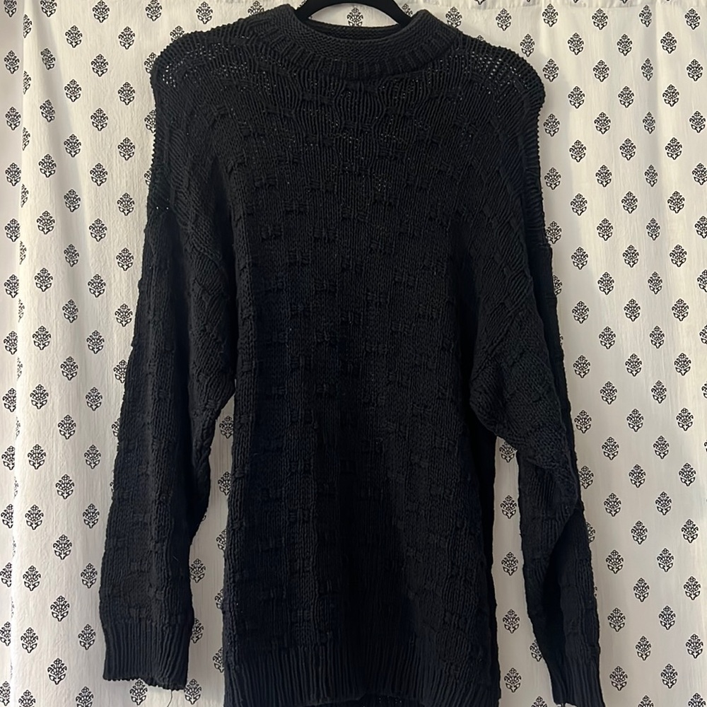 VTG Across America Knit Maven Black Cotton Knit Sweater